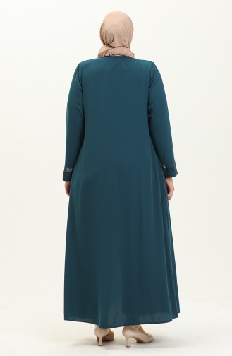 Abaya en Pierre de Grande Taille 5691-06 Pétrole 5691-06