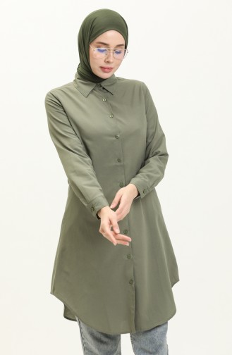 Düğmeli Tunik 2514-02 Haki