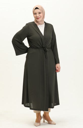 Büyük Beden Kimono 4705-06 Haki