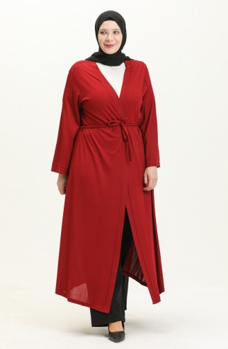 Büyük Beden Kimono 4705-07 Kırmızı