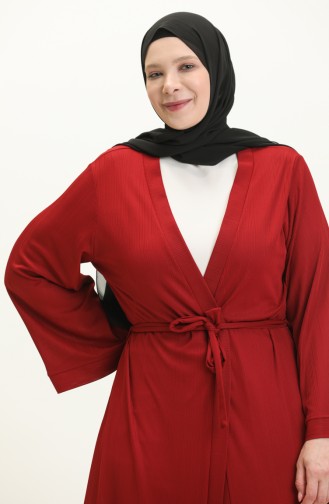 Büyük Beden Kimono 4705-07 Kırmızı