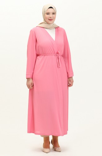 Büyük Beden Kimono 4705-09 Pembe