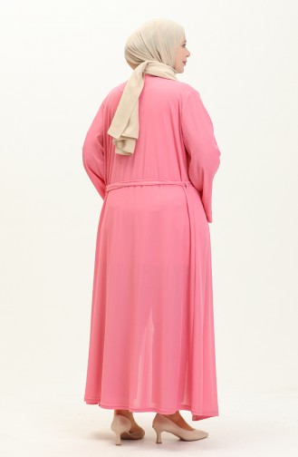 Büyük Beden Kimono 4705-09 Pembe