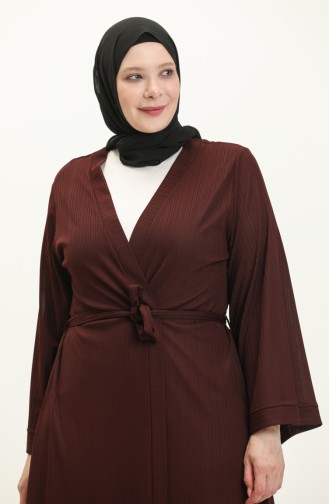 Büyük Beden Kimono 4705-10 Vişne