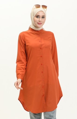 Mandarin Collar Pocket Tunic 2515-07 Brick Red 2515-07