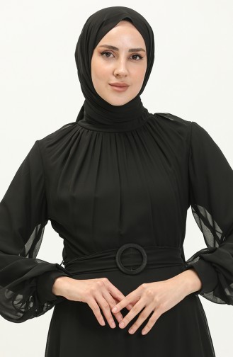 Black İslamitische Avondjurk 5502-02