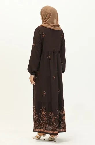 Gemustertes Viskosekleid 4083-09 Braun 4083-09