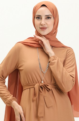 Dark Beige İslamitische Jurk 1784-10