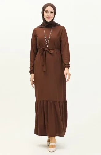 Dunkel-Tabak Hijab Kleider 1784-11