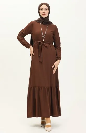 Dunkel-Tabak Hijab Kleider 1784-11