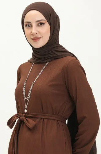 Dunkel-Tabak Hijab Kleider 1784-11