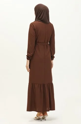 Dunkel-Tabak Hijab Kleider 1784-11