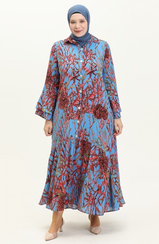 Plus Size Kleid aus Viskose 5522-01 Blau 5522-01