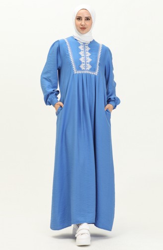 Aerobin Stoff besticktes Kleid 24Y8953-01 Blau 24Y8953-01