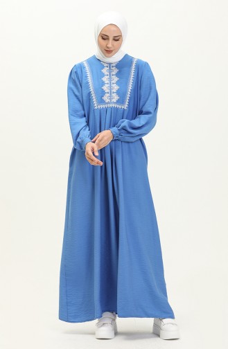 Aerobin Stoff besticktes Kleid 24Y8953-01 Blau 24Y8953-01