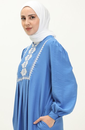 Aerobin Stoff besticktes Kleid 24Y8953-01 Blau 24Y8953-01