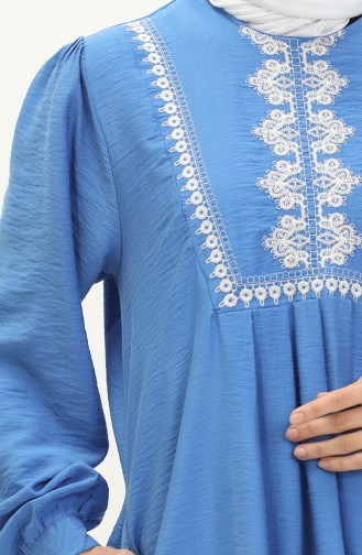 Aerobin Stoff besticktes Kleid 24Y8953-01 Blau 24Y8953-01