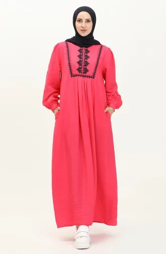 Aerobin Stoff besticktes Kleid 24Y8953-05 Fuchsia 24Y8953-05