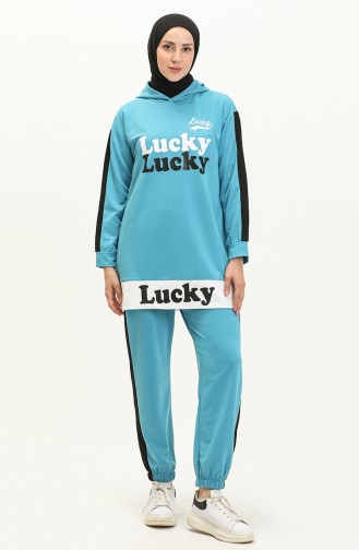 Lucky Baskılı İkili Takım 506 Mavi