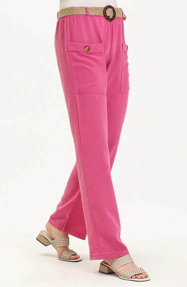 Hose mit Tasche Strohgürtel 6101-05 Fuchsia 6101-05
