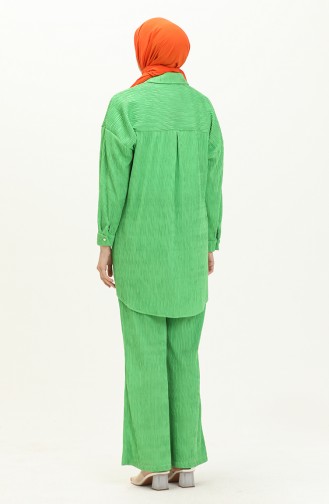 Piliseli Tunik Pantolon İkili Takım 9189-01 Yeşil