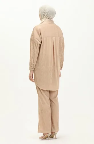 Plissee-Tunika-Hose Doppelset 9189-02 Beige 9189-02