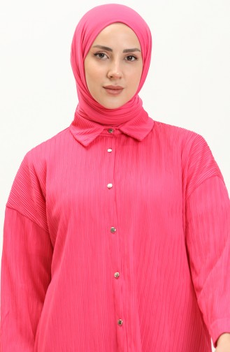 Piliseli Tunik Pantolon İkili Takım 9189-03 Fuşya