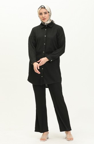 Pleated Two Piece Suit 9189-04 Black 9189-04