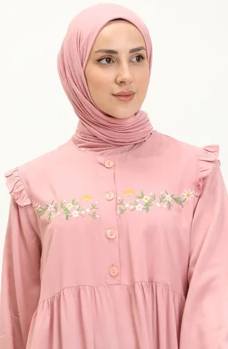 Nakışlı Belmando Elbise 22Y8727-09 Pembe