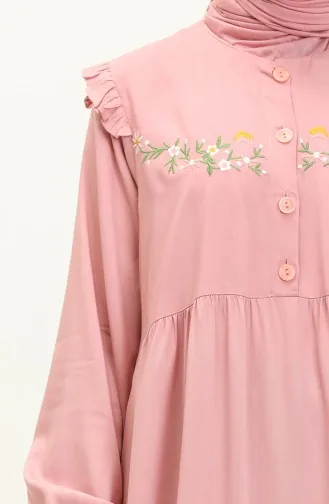 Nakışlı Belmando Elbise 22Y8727-09 Pembe