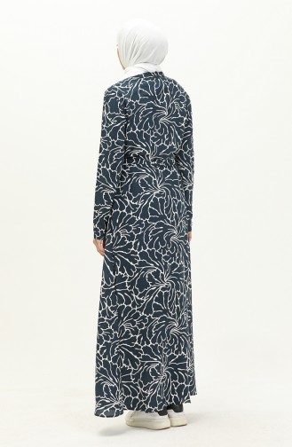 Printed Viscose Dress 60303-01 Navy Blue 60303-01