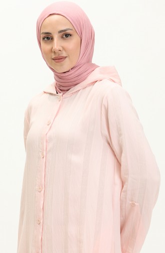 Hooded Long Tunic 24Y8845-02 Salmon 24Y8845-02
