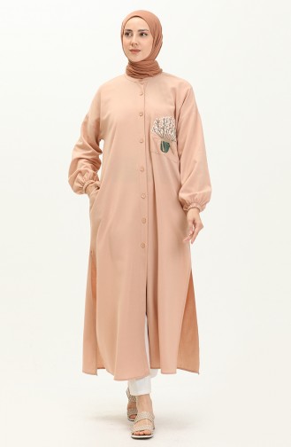 Linen Embroidered Long Tunic 24Y8971-05 Light Dusty Rose 24Y8971-05
