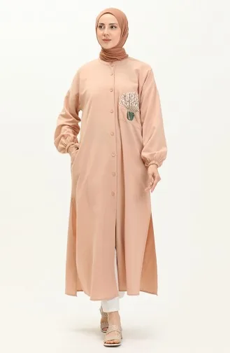 Linen Embroidered Long Tunic 24Y8971-05 Light Dusty Rose 24Y8971-05