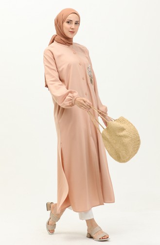Linen Embroidered Long Tunic 24Y8971-05 Light Dusty Rose 24Y8971-05