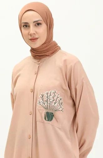 Linen Embroidered Long Tunic 24Y8971-05 Light Dusty Rose 24Y8971-05
