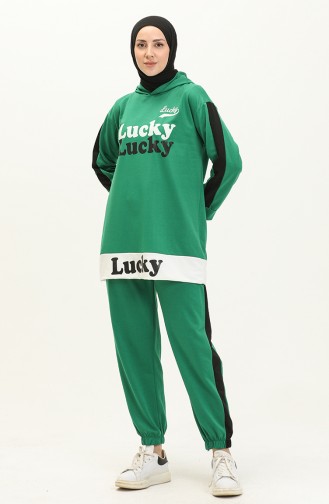 Lucky Baskılı İkili Takım 506 Yeşil