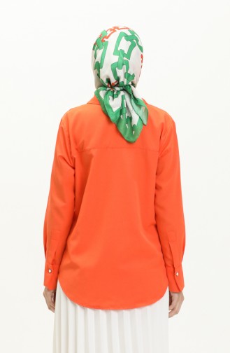Terry Cotton Hidden Button Shirt 60015-01 Orange 60015-01