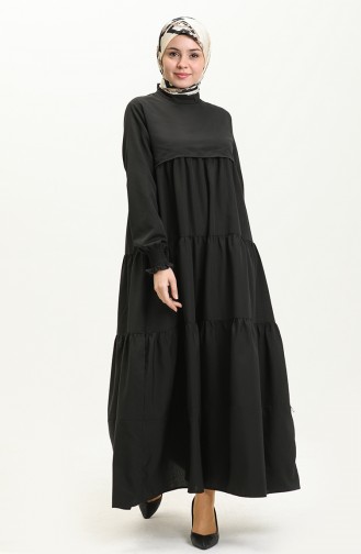 Schwarz Hijab Kleider 3751