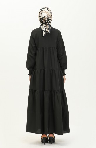 Schwarz Hijab Kleider 3751