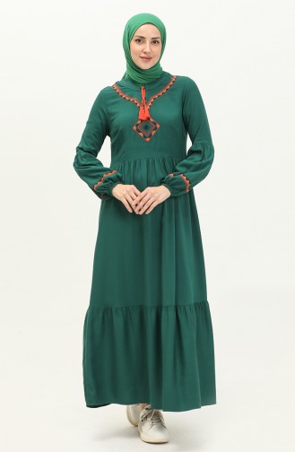 Embroidered Belmando Dress 24Y8856-02 Emerald Green 24Y8856-02