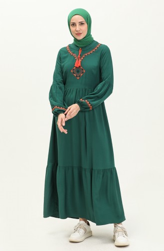 Embroidered Belmando Dress 24Y8856-02 Emerald Green 24Y8856-02