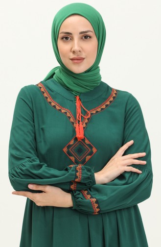 Embroidered Belmando Dress 24Y8856-02 Emerald Green 24Y8856-02