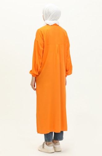 Linen Embroidered Long Tunic 24Y8971-03 Orange 24Y8971-03