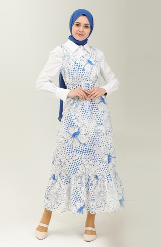 Robe Gilet à Ceinture Terikoton 40152-03 Bleu Roi 40152-03