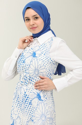 Robe Gilet à Ceinture Terikoton 40152-03 Bleu Roi 40152-03