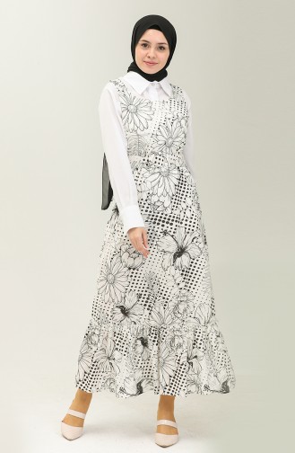 Robe Gilet à Ceinture Terikoton 40152-04 Blanc 40152-04