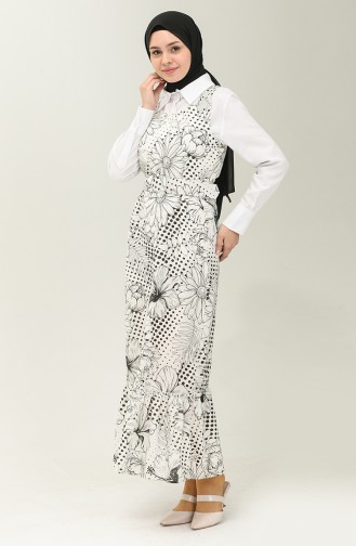 Robe Gilet à Ceinture Terikoton 40152-04 Blanc 40152-04