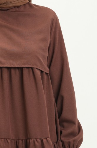 Brown Hijab Dress 6734