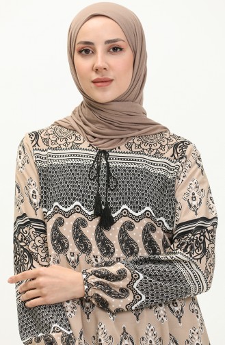 Gemustertes Kleid aus Viskose 4105-01 Nerz 4105-01